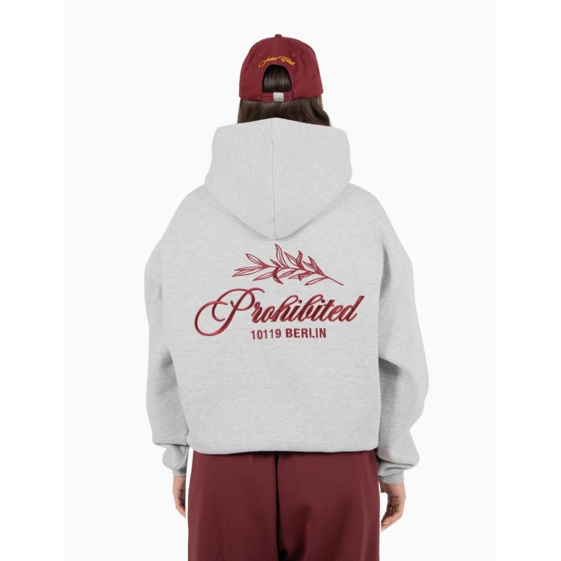 Sudadera Prohibited Leaf Hoodie Grey Melange