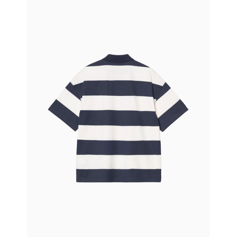 Polo Carhartt Delray Azul y Blanco