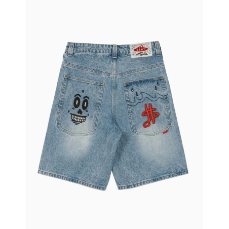 Pantalón Corto Grimey Stardust Baggy Washed Light Blue