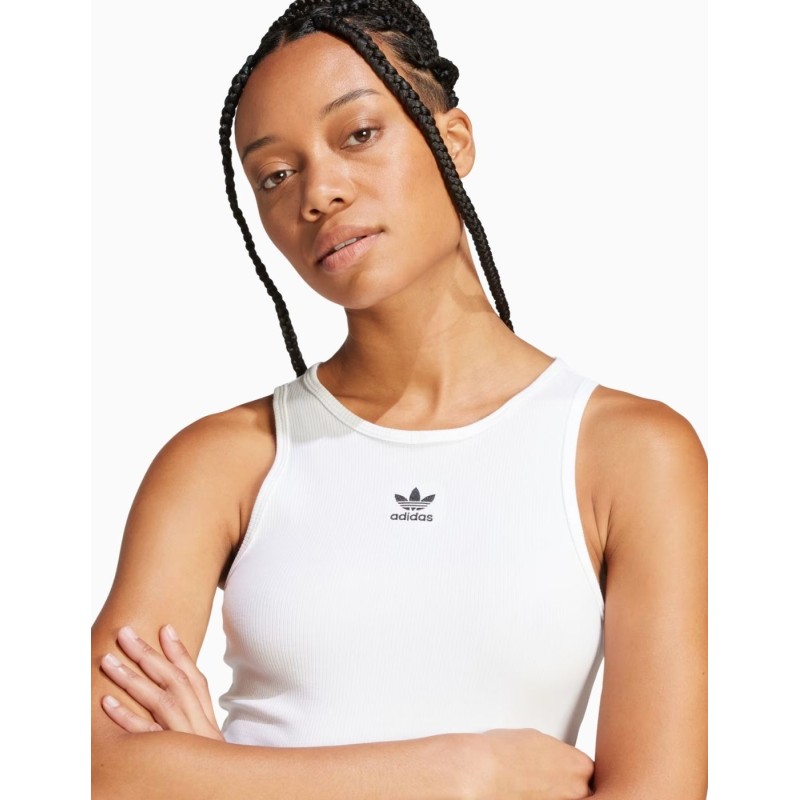 Camiseta de Tirantes Adidas Essentials Ribbed Blanca