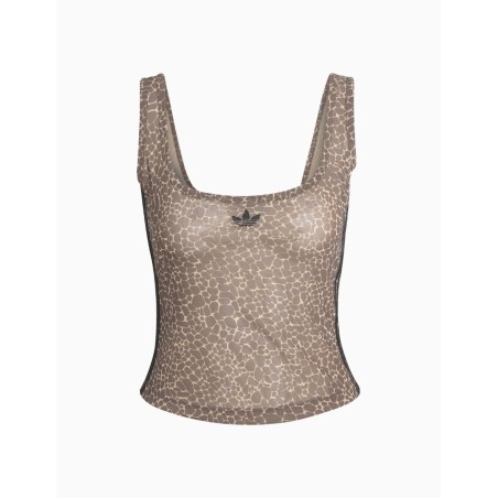 Camiseta Adidas sin Mangas AOP estampado Girafa Marrón