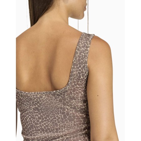 Camiseta Adidas sin Mangas AOP estampado Girafa Marrón