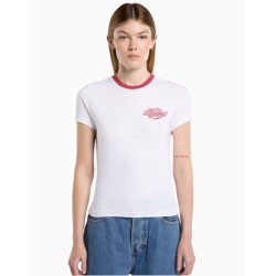 Camiseta Dickies Mujer Plainville Ringer Tee Blanca