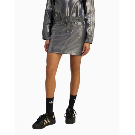 Falda Adidas Tres Rallas Denim Plateada