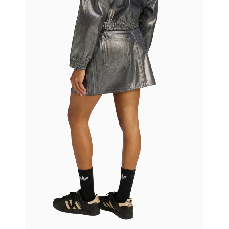 Falda Adidas Tres Rallas Denim Plateada