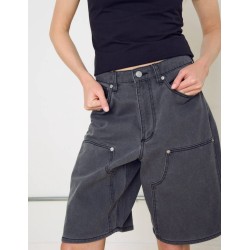 Pantalon Corto De Mujer Obey Shift Panel Short Charcoal Faded Wash