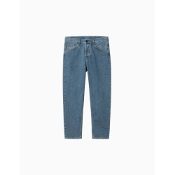 Pantalon Largo Carharrt Wip Newel Blue Stone Bleached No Length