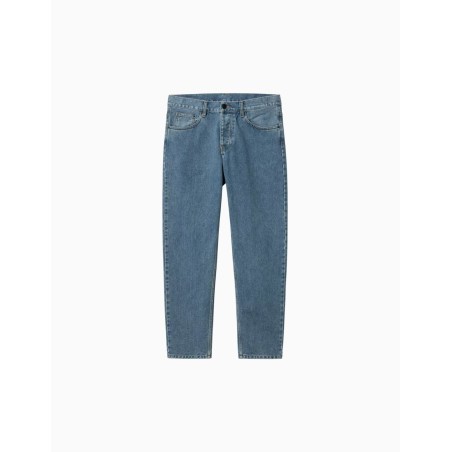 Pantalon Largo Carharrt Wip Newel Blue Stone Bleached No Length